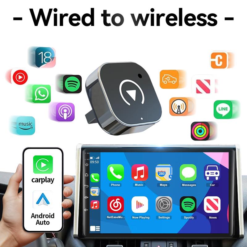 Mini Wireless Apple CarPlay Adapter, for both Apple and Android,converts wired to wireless, suitable for factory wired CarPlay cars from 2016+