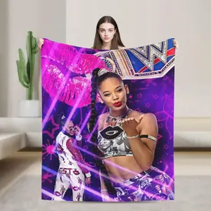 Bianca Belair Blanket, Super Crazy Soft Throw Blanket For Wrestling Fans, Cozy Flannel Blankets, Warm Blankets For Couch Sofa Bed, Christmas Gift,Gift For Men & Women, Vintage Blanket, Wrest Blanket