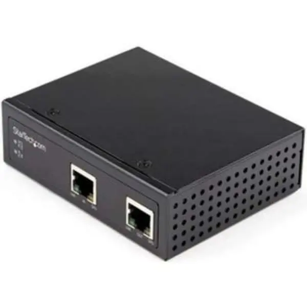 Startech POEEXT1G60W Hardened Industrial Gigabit PoE Extender for Industrial Users, 802.3BT, IP-30 Housing, Max 60W Out, 100m Range, Ethernet Cable Compatible, Surge Protector Integrated, Pd Support