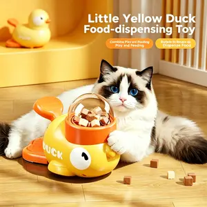 Interactive Dog Treat Dispenser Toy & Slow Feeder Dog Bowls - Duck-Shaped Puzzle Toy for Mental Stimulation, Adjustable Food Outlet for Small to Medium Cats and Dogs