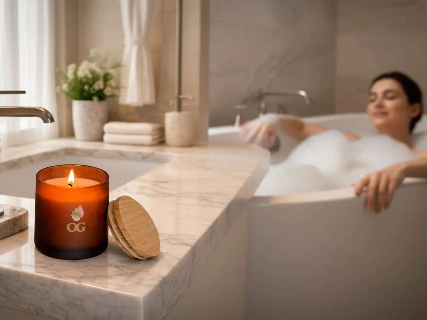 OG Brand Luxurious Bath Time Candle for Relaxation and Self-Care