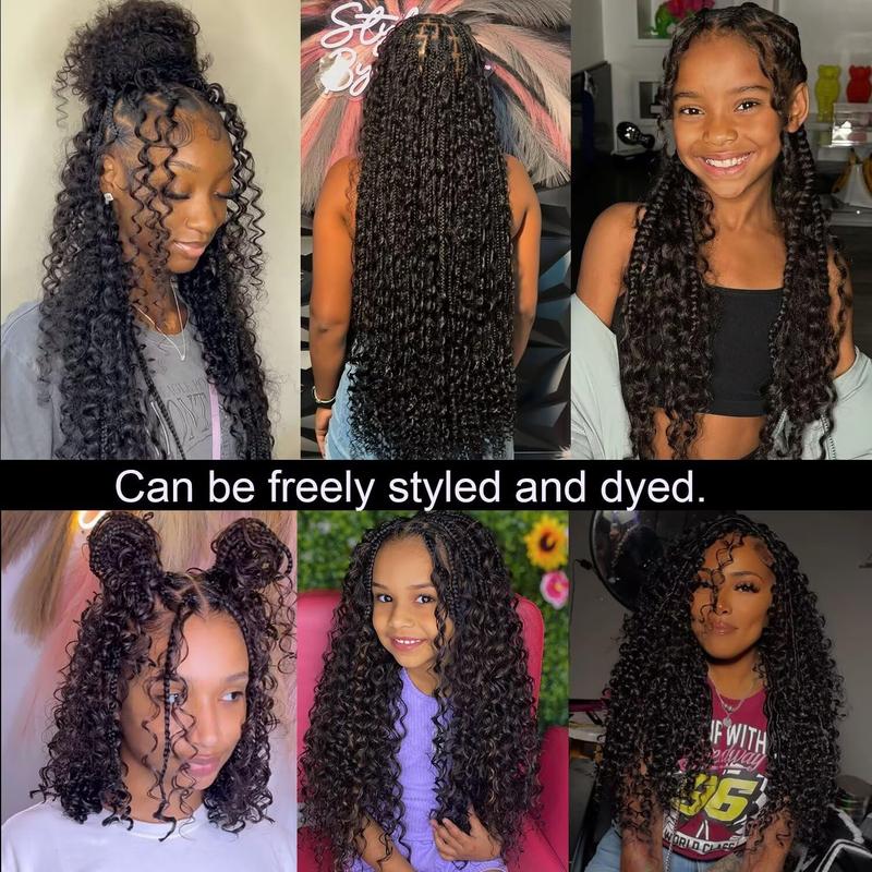 Lemoda Boho Human Braiding Hair Burmese Curly Bulk Human Hair Extensions For Bohemian Knotless Braids No Weft 12inch-32Inch 3Bundles/Lot 100g/1Bundle 1B Natural Black Salon-Quality