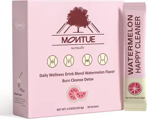 Prebiotics and Probiotics - Happy Cleaner Gut Health Powder, Sugar Free,Dietary Fiber Supplement for Digestion & Bloating Health- Watermelon - 30 Servings