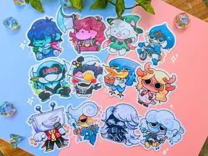 DELTARUNE Inspired Stickers! [Ft. Kris, Susie, Ralsei, Rouxls Kaard, Lancer, Noelle, Berdly, Queen, Spamton, Mr. Tenna, Lanino & Elnina!]