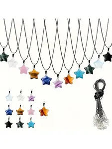 30 pieces of star-shaped natural and synthetic gemstone pendant sets for healing chakras. Fashionable pendants,versatile and suitable for DIY jewelry pendants. Ideal gift forfestivals