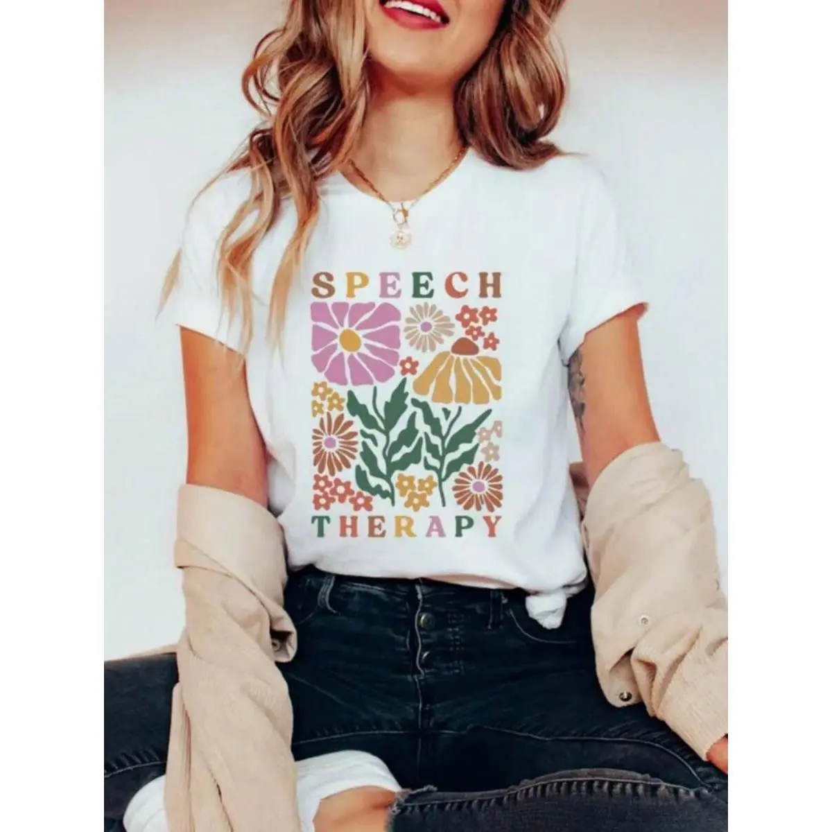 Speech therapy shirt, floral speech therapy shirt, language pathologist t-shirt, slp shirt, gift for her, speech pathology gift