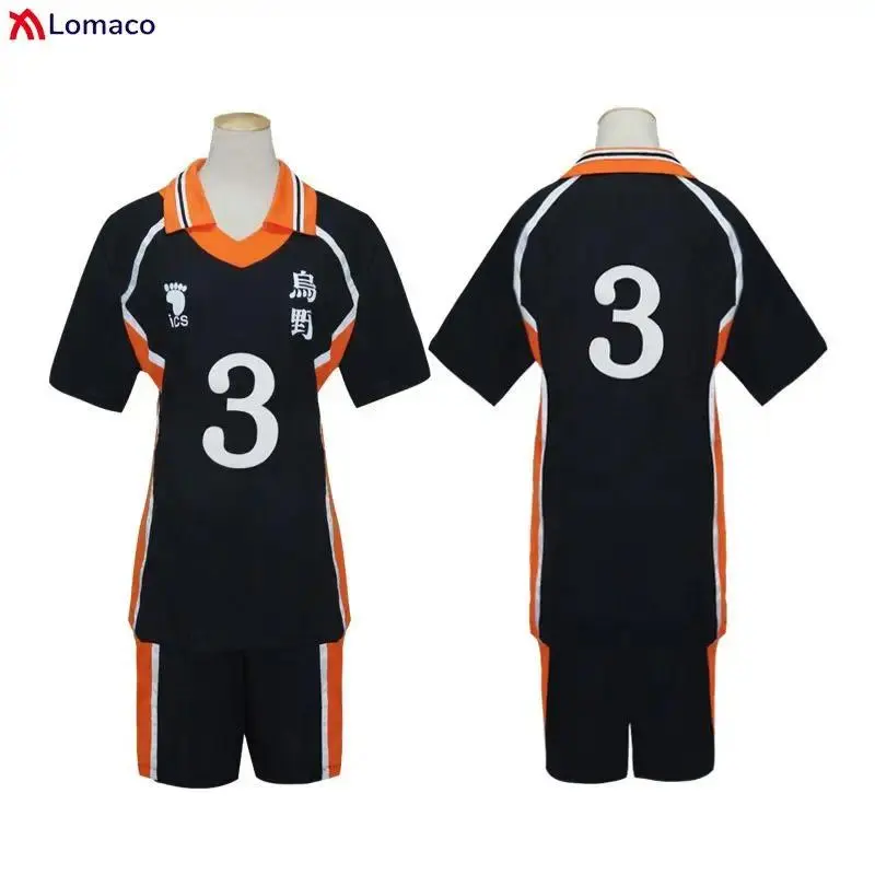 Anime Haikyu Karasuno High School Volleyball Jersey, Shoyo Hinata-Kageyama Tobio Team Uniform Cosplay Suit, Accessories, Costume, Sportswear, No.10