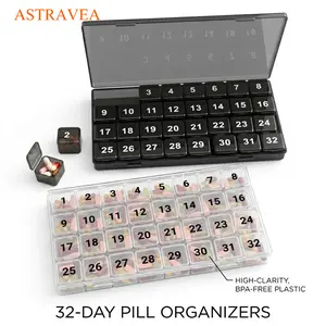 31 Day Monthly Supplement Organizer, Large Desktop Storage Box with Removable Daily Cases, Aesthetic Travel-Friendly Individual Day Organizer for Daily Routine Tracker