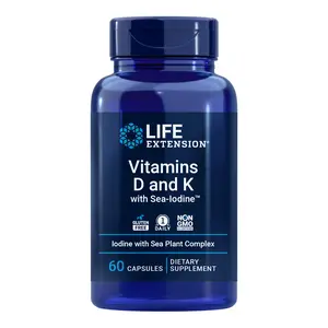 Life Extension Vitamins D and K with Sea-Iodine™ 60 Capsules