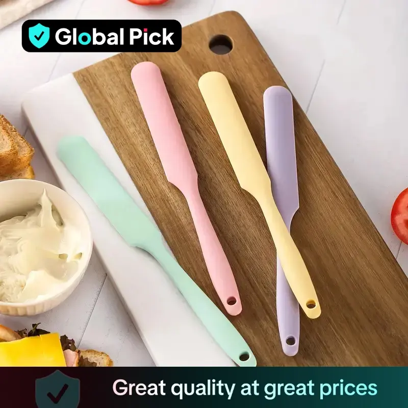 Silicone Jar Spatula, 1 Count Non-stick Heat Resistant Food Grade Cream Butter Spatula, Kitchen Gadgets for Baking, Cooking