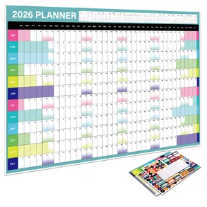 2026 Wall Calendar - Full Year View Calendar 2026 Wall Calendar, 29.2 x 20.7 inch, Ideal for Home, Schools & Office, Year 2026 Wall Planner with 4 sheets of Stickers and 10 of Round Adhesive Dots