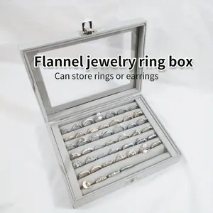 Velvet Ring Storage Box Holds 49 Rings, Perfect Gift for Halloween Christmas Birthdays, Waterproof Oxidation Resistant Jewelry Organizer, Jewelry Boxes