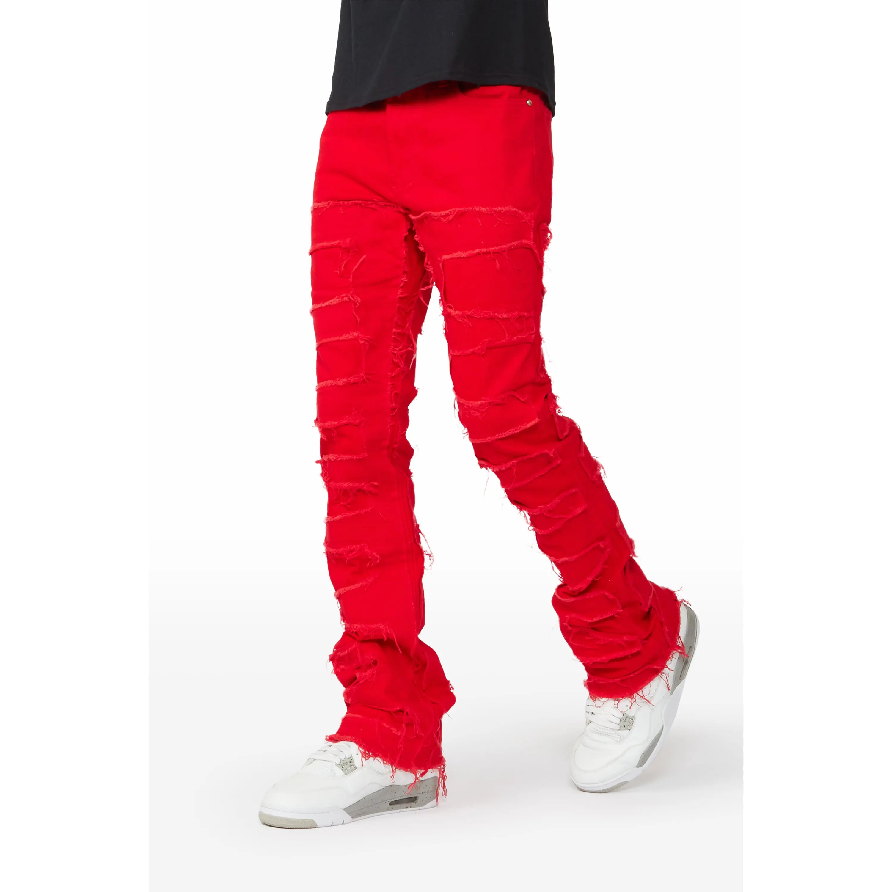 Shake Red Stacked Flare Jean