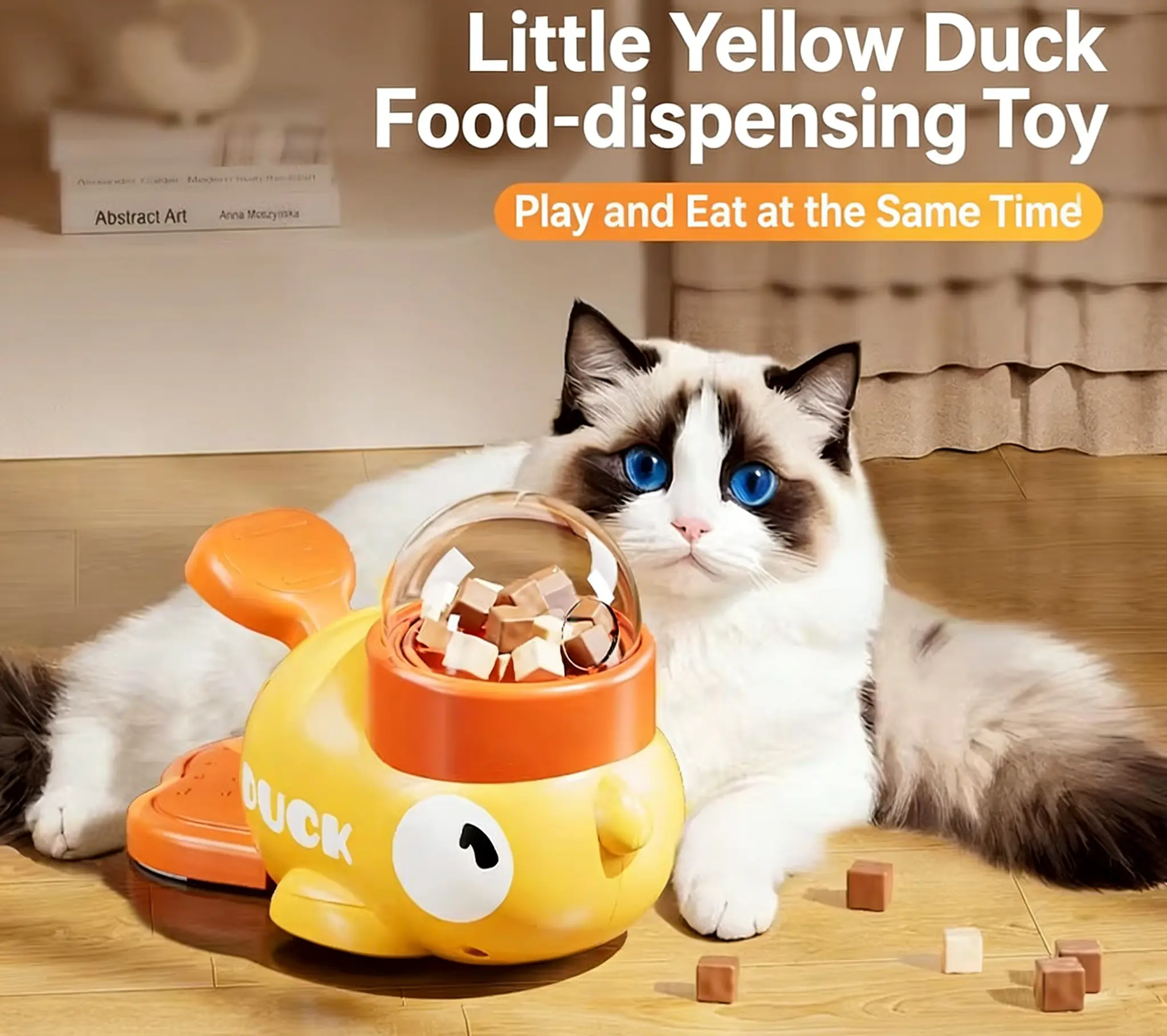Ducks & Co. Duck Feeder for Cats — Super fun for cats, includes 3 transparent covers that can hold freeze-dried treats, cat strips tiktokshopspringglowup