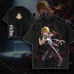 Evelyn Zenless Zone Zero ZZZ Game Glitch Graphic T-shirt Streetwear Oversized Bungie Fan Gift Heavyweight Aesthetic Print Unisex Top 81A