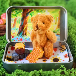 Forest Honey Teddy Bear, Pocket Bear Hugging Box, Unique Gift for Friends, Christmas Valentine's Day Graduation Present