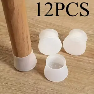 12pcs Chair Leg Protectors, Silicone Thick Anti-Slip Silent Feet Pads, Scratch-Resistant Furniture Foot Covers, Durable Noise Reduction, Suitable for Wood and Tile Floors, Hardware