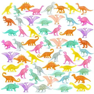 78pcs Glow in the Dark Dinosaur Toys Set, Mini Plastic Realistic Dinosaur Figures Glow Toys for Kids Goody Bag Stuffers, Dinosaurs Theme Party Favors Supplies