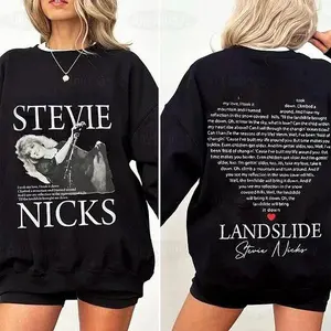 Stevie Nicks Landslide Lyric T-Shirt, Vintage Fleetwood Mac Graphic Tee, Retro Rock Music Fan Shirt for Women Men Gift