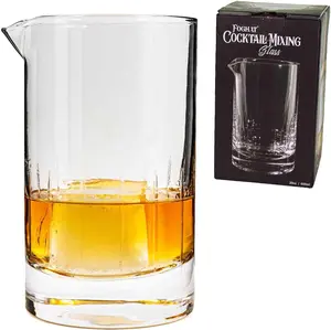 Foghat Cocktail Mixing Glass Beaker 20oz - Seamless, Weighted Crystal Base, Bar Accessories For Mixology Bartender, For beverages and Smoked Old Fashioned Drinks Classic Utensils Mixer Stirring Strainer Shaker