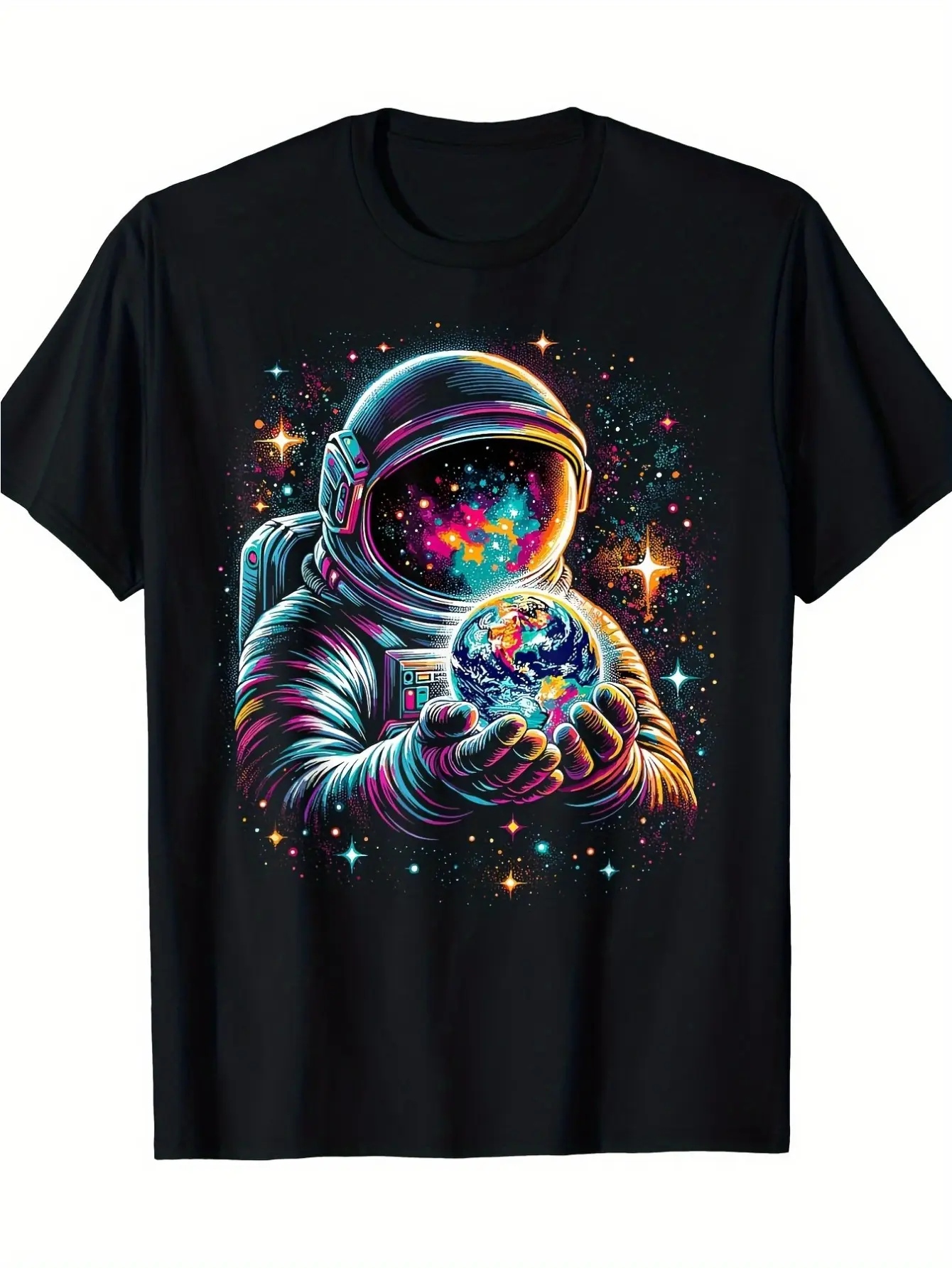 Men'S  Women'S Space-Themed Astronaut Graphic T-Sh