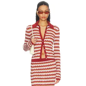Ronny Kobo Gavin Knit Jacket in Rust Combo