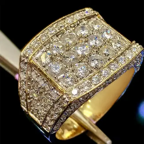 Luxury Square Artificial Zircon Decorated Ring, Fashion Accessories for Women, Trendy All-match & Exquisite Jewelry for Birthday Gift, Cubic Zirconia Ring, Artificial Zircon Rings