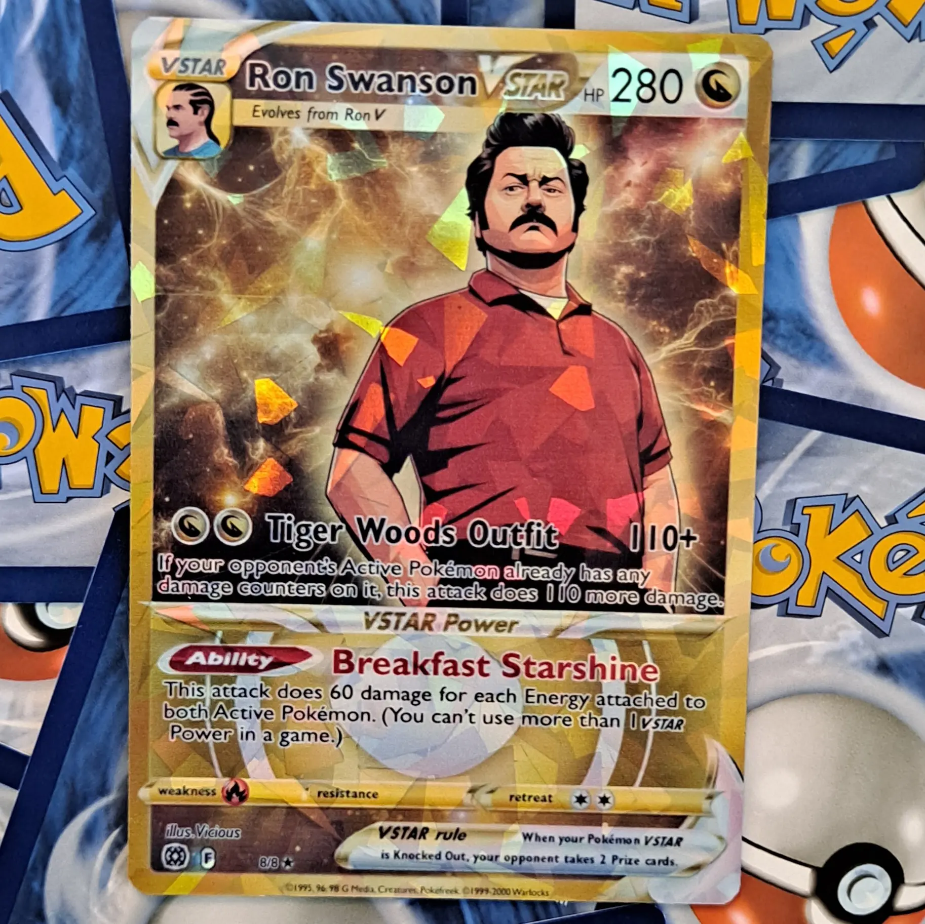 Ron Swanson Pokemon Card - Ron Swanson custom art card
