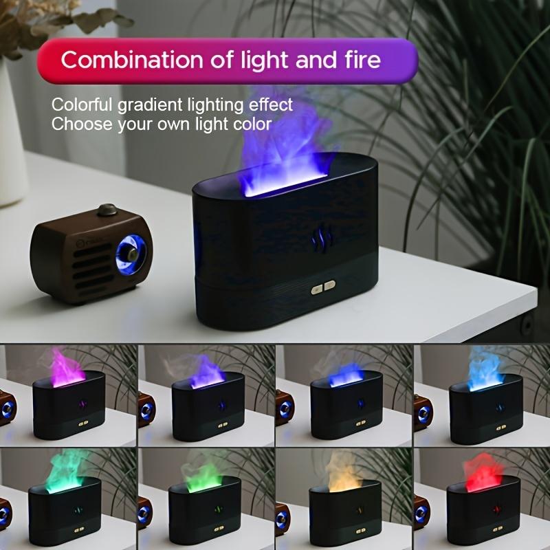 Portable Cool Mist Air Humidifier Usb Led Change Color Room H2o Air Fire Flame Humidifier Air Purifier For Bedroom, Travel,usb light