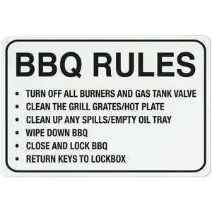 Bbq Rules Sign Safe Sign, Signs Outdoor, 12 X 8 In, Sign For Home, Business, Driveway Alert