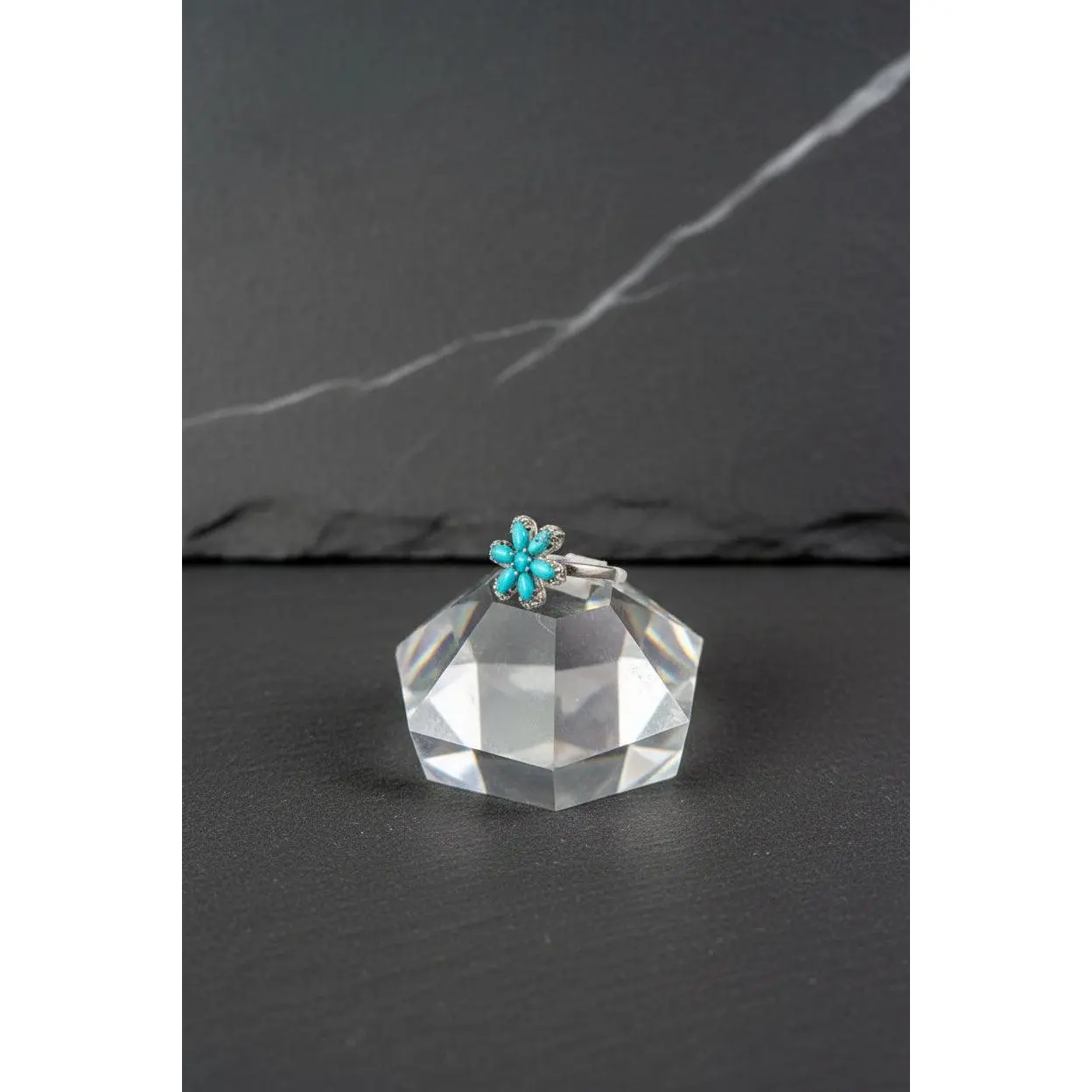 Floral Turquoise Diamond Ring