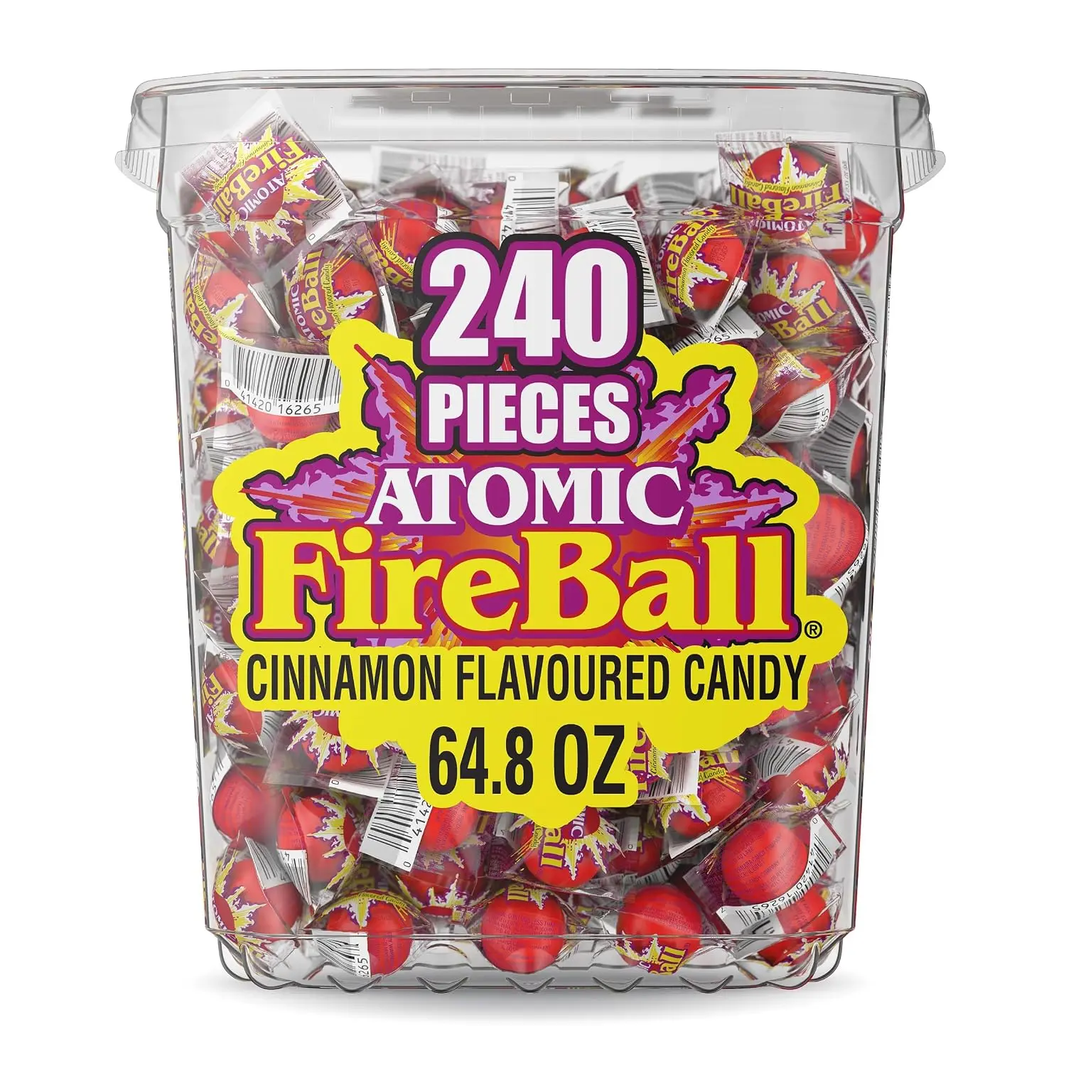 Wonka Atomic Fireball, Candy, Cinnamon Flavor, Individually Wrapped, 7.5 g (240 ct)