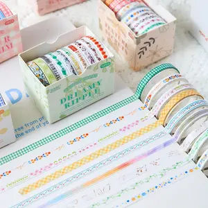 10 Rolls/box Washi Tape, Soft Color Scrapbooking Material, Decorative Log Book Computer Card Gift Stickers, Perfect for Holidays and Birthdays