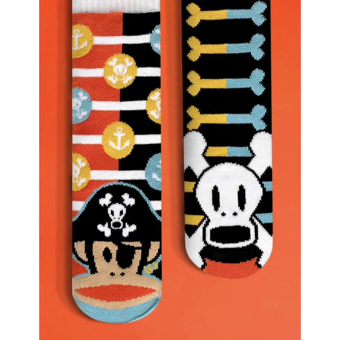PALS Paul Frank™ Julius™ & Skurvy™ Mismatched Socks - Unisex Y2K Fashion Crew-Length Tube Socks for All Seasons Colorful Design OEKO-TEX® Certified