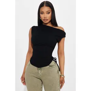 Vera One Shoulder Top - Black