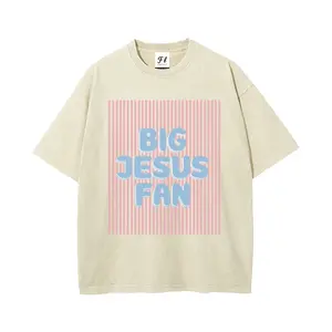 Unisex Big Jesus Fan Unisex Washed T-Shirt Plus Size Shirt Cotton