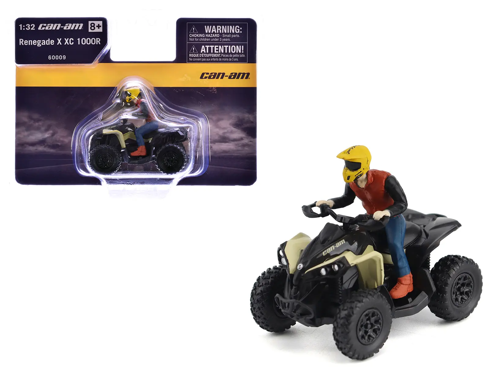 Can-Am Renegade X XC 1000R ATV Desert Tan with Driver Figure 1/32 Diecast Model by BRP Models