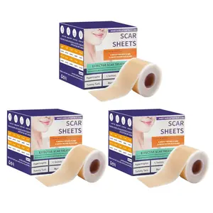 1/2/3 Roll Silicone Scar Sheets (1.6" x 59"Roll), Soft Silicone Scar Tape for Scars Removal, Reusable Easy-Tear Silicone Tape Painless Scar Removal for Surgery, C-section, Burn, Acne, Keloid, Thyroid (Clear Scar Tape)