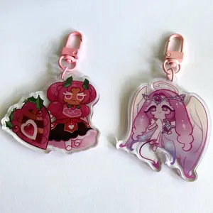 Cookie Run Acrylic Keychains - Hollyberry & Eternal Sugar! CRK Cute, Durable, And Perfect For Bags, Keys, Or Gifts. Great For Daily Use Or As Thoughtful Little Gifts For Your Friends And Yourself.