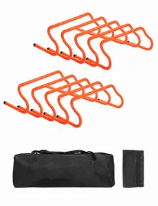 10 Pack 7” Agility Hurdles Speed Agility Training Hurdles, Detachable Sturdy Hurdles Training Equipment Set with Carry Bag for Kids,Athletes,Soccer,Basketball
