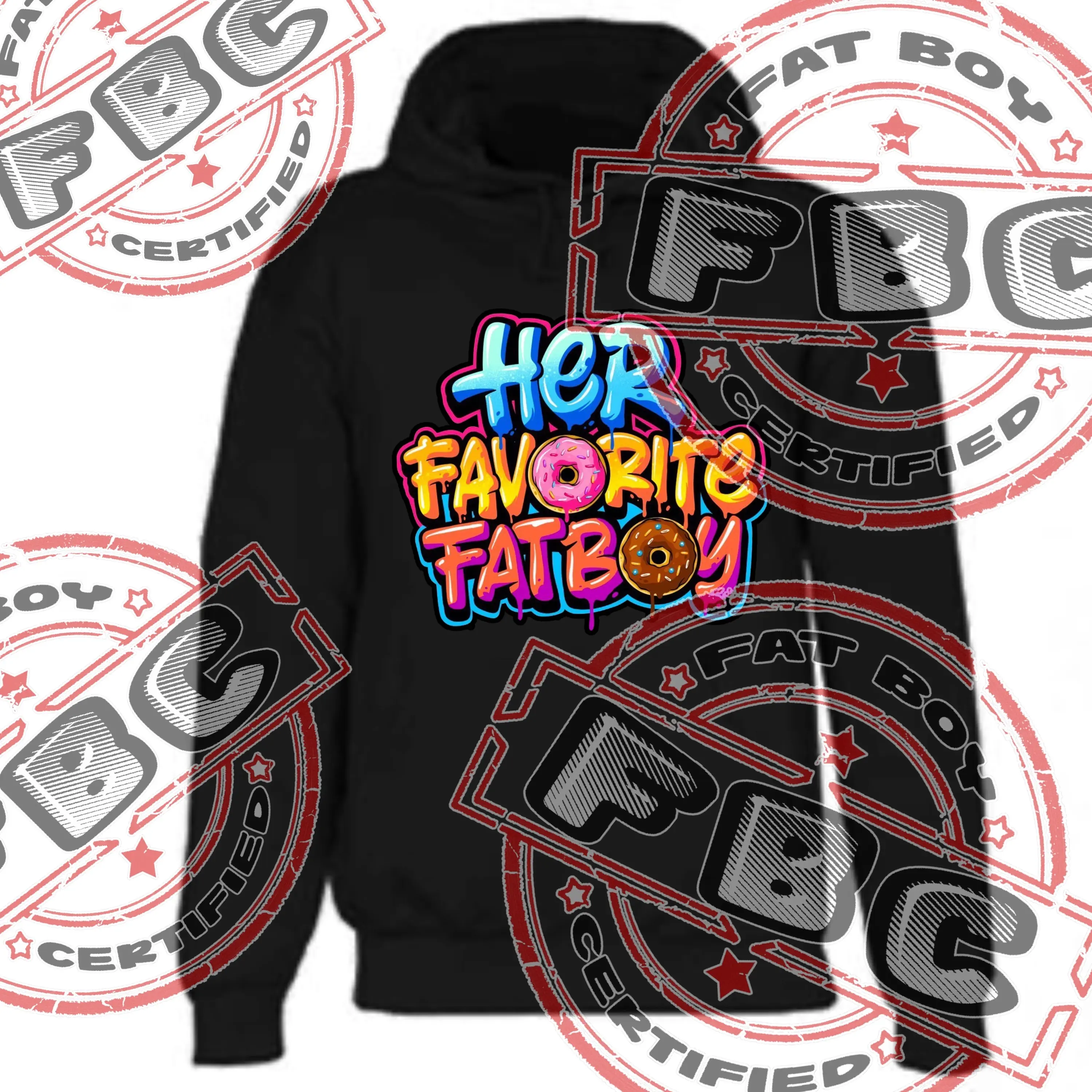 HFFB DONUT Men's Hoodie, Long Sleeve Pullover Sweater Menswear Big