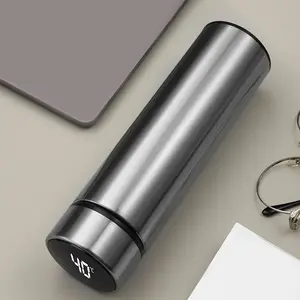 LLGLTOMO Water Bottle with LED Temperature Display Double Walled Vacuum Insulated Stainless Steel Sports Travel Mug 17oz Portable Flask