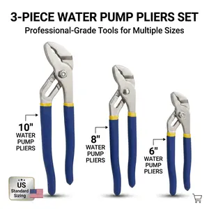 Multi-function Heavy Duty Water Pump Pliers, 3 Count Hand Tools Versatile Plumbing Tool for All Pipe Types, Durable & Adjustable Wrench high carbon steel