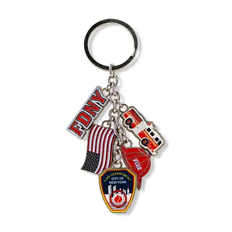 Acrylic Enamel FDNY Charms Keychain