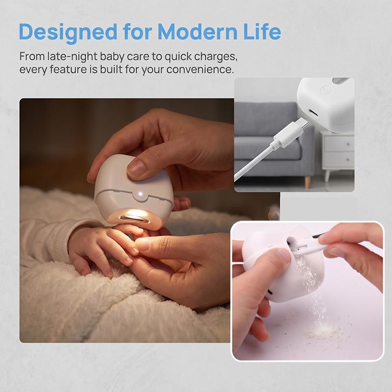 LINKEVAP Electric Automatic Nail Clipper with Light, 2 Speeds, Magnetic Cover, Scrap Storage, USB Rechargeable Cordless Nail Trimmer, Safety Rechargeable Auto Clicker for Adults, Seniors