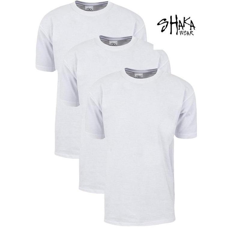 3  Tees Shaka Wear Crewneck 7.5 Oz Super Max Heavyweight T-Shirt Top T-shirt Casual Man Cotton Menswear Short Sleeves