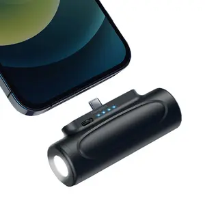 Mini Black Power Bank 5000mAh Ultra-Compact Portable Charger Accessories Phone