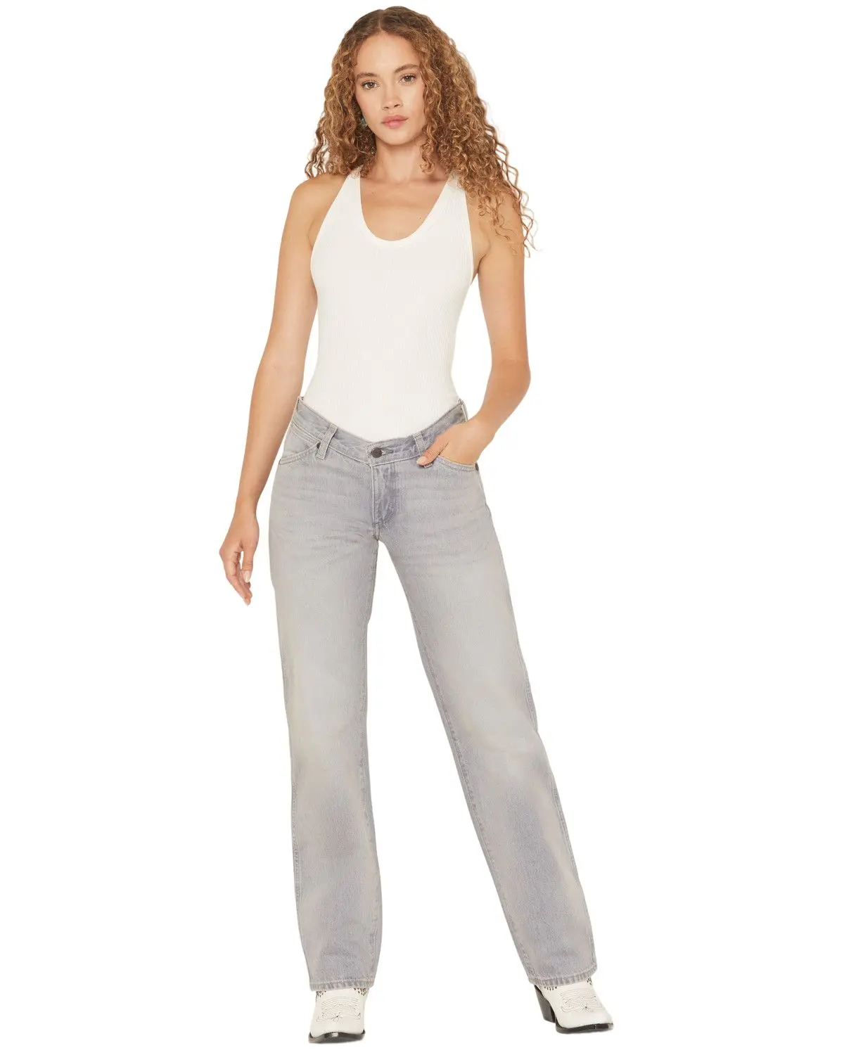Wrangler Women's Women'S Haute Haze Low Rise Cowboy Straight Denim Jeans - 112373053