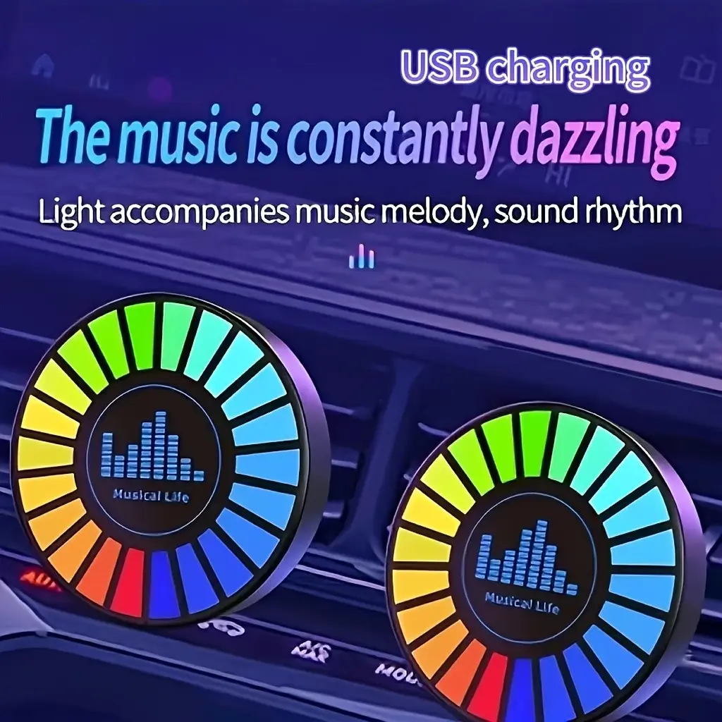 Sync Rhythm Music Atmosphere Lamp for Room Office Decor, Modern Mood Lighting, USB Charging, Sound Light Sync Nightlight, Music Sync Led, Father's Day Mother's Day Gift