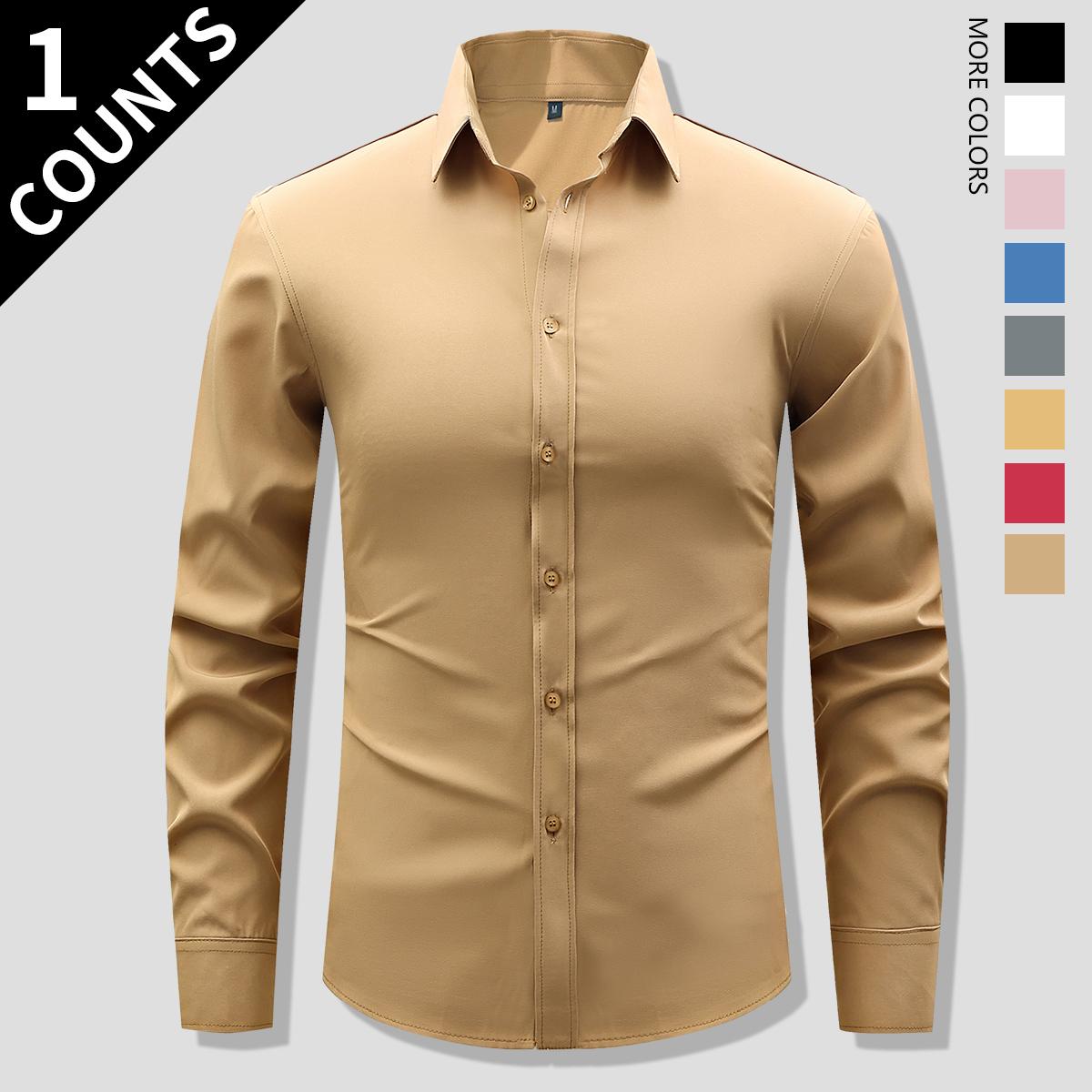 Men's Classic Slim Fit Dress Shirt – Professional Long Sleeve Button-Down – Versatile Tailored Look for Business, Weddings, and Everyday Essentials